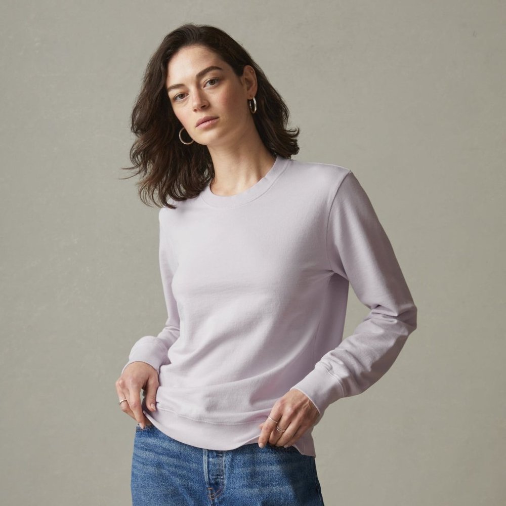 LIGHTWEIGHT COTTON CREW SWEATSHIRT